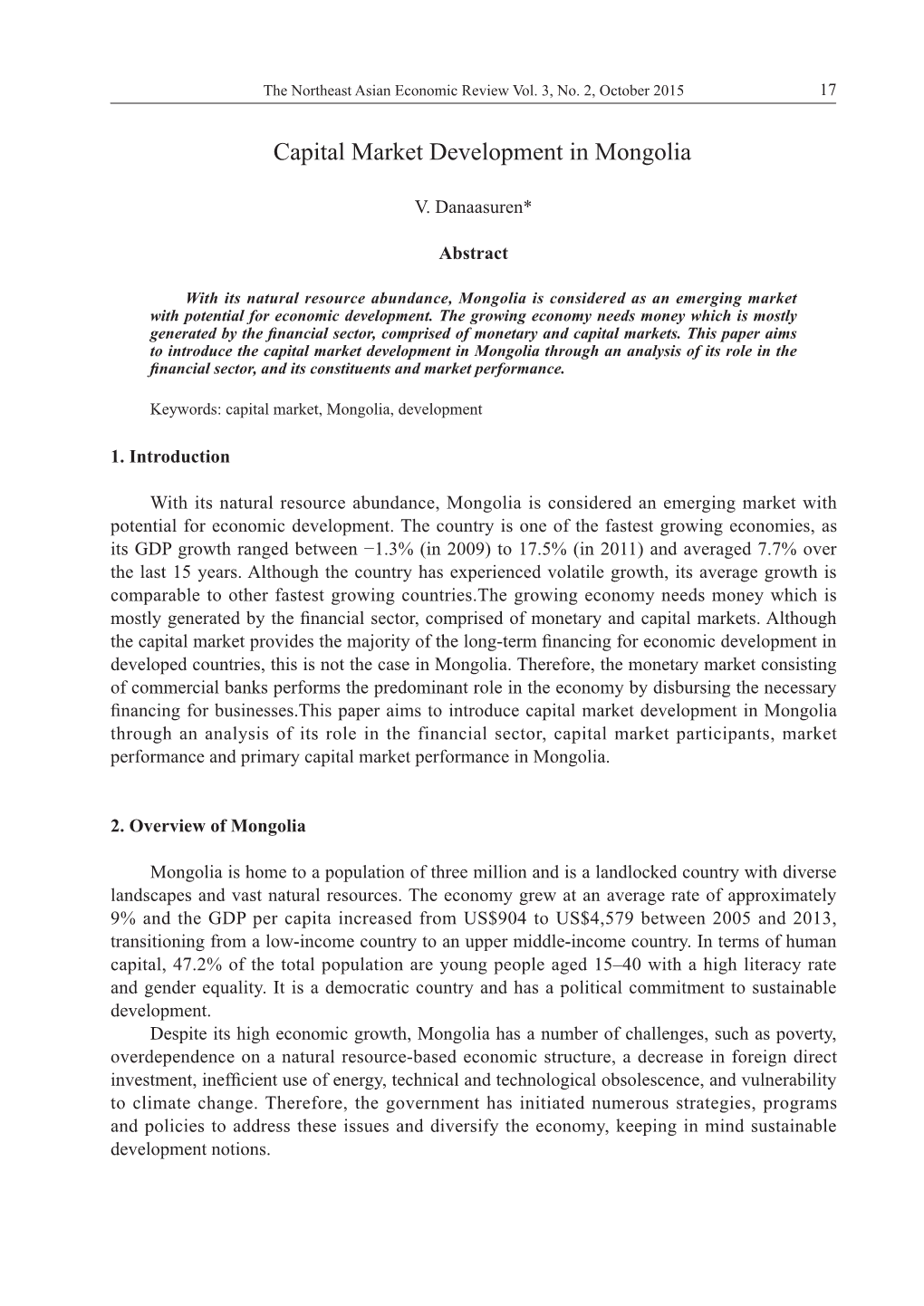 Capital Market Development in Mongolia