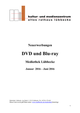 Neuerwerbungen DVD + Blu-Ray 1. Halbj. 2016