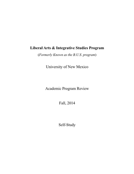 Liberal Arts & Integrative Studies 2014 APR Self-Study & Documents