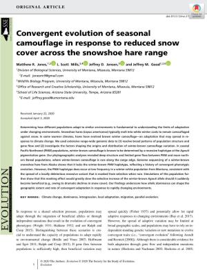 Convergent Evolution of Seasonal Camouflage in Response to Reduced Snow Cover Across the Snowshoe Hare Range