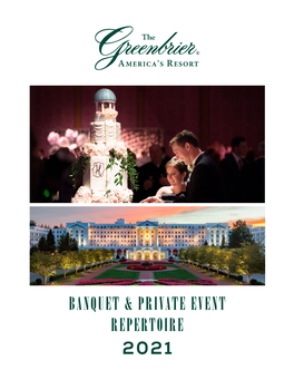Banquet & Private Event Repertoire 2021