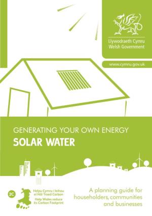 Generating Your Own Energy Solar Water