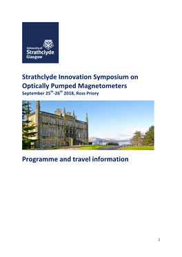 Strathclyde Innovation Symposium on Optically Pumped Magnetometers Programme and Travel Information