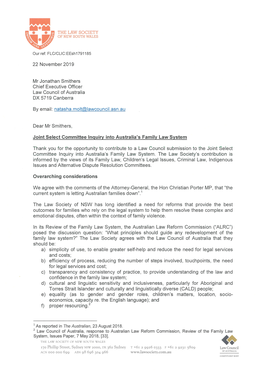 Letter to Law Council of Australia on Australian Law Reform Commission, Review of the Family Law System, Final Report, 26 August 2019, P 5