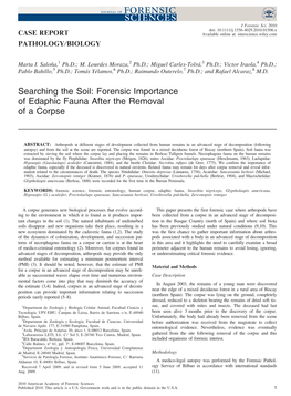 Forensic Importance of Edaphic Fauna After the Removal of a Corpse