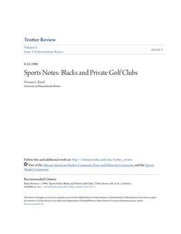 Blacks and Private Golf Clubs Wornie L