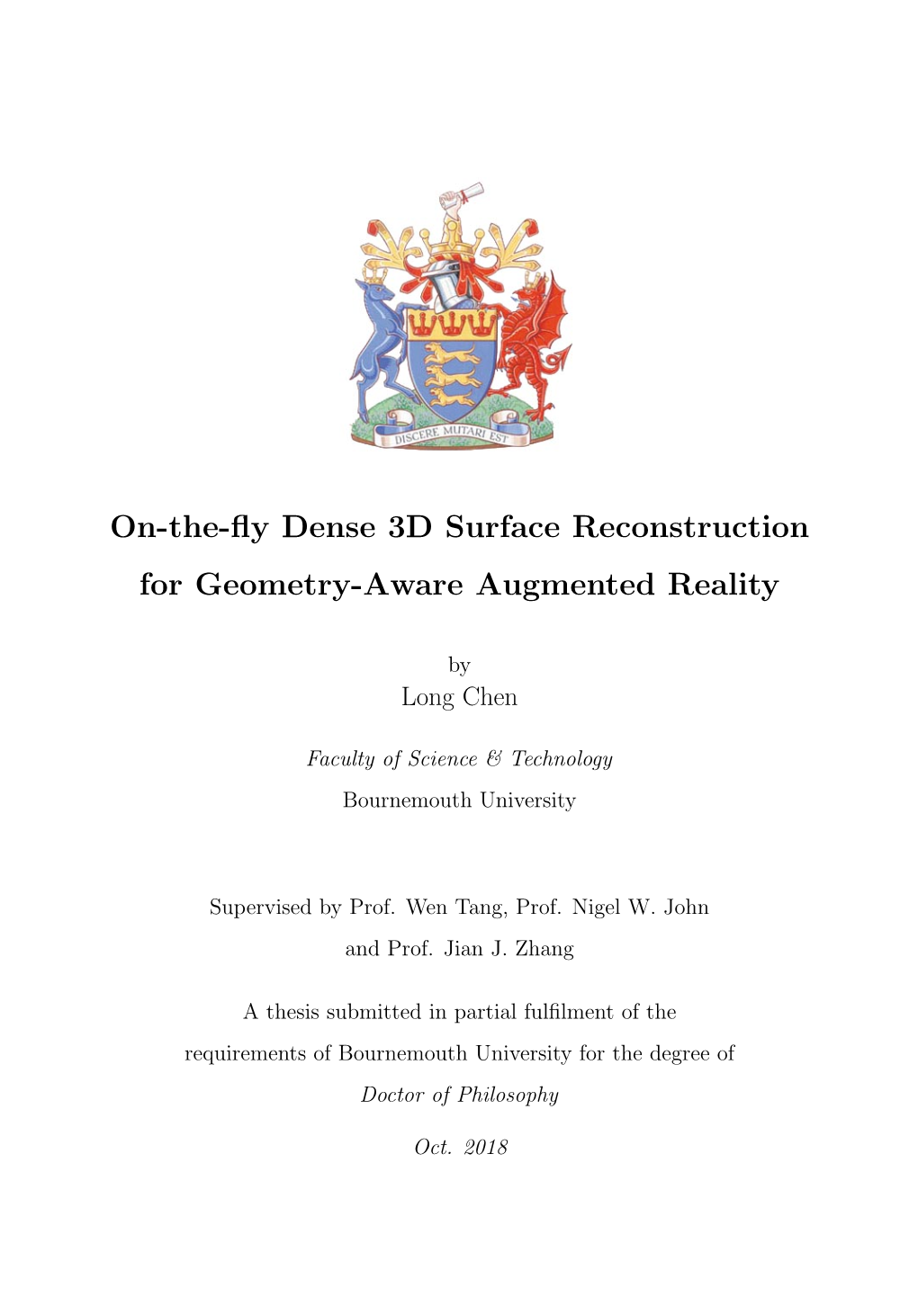 On-The-Fly Dense 3D Surface Reconstruction for Geometry-Aware Augmented Reality