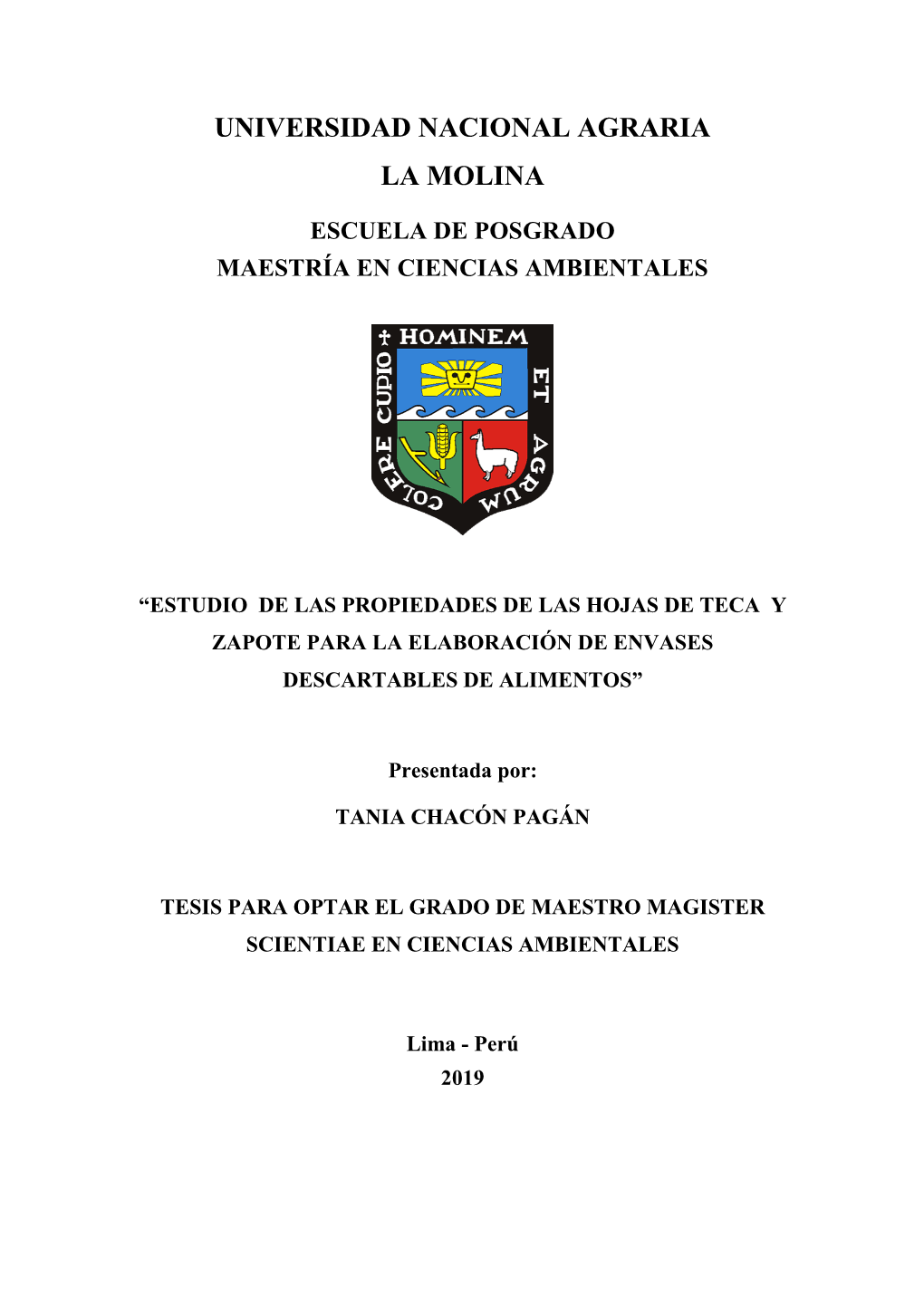 Estudio De Las Propiedades De Las Hojas De Teca Y Zapote Para La Elaboración De Envases Descartables De Alimentos”