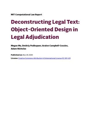 Object-Oriented Design in Legal Adjudication