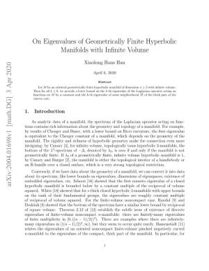 On Eigenvalues of Geometrically Finite Hyperbolic Manifolds With