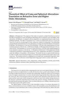 Theoretical Effect of Coma and Spherical Aberrations Translation