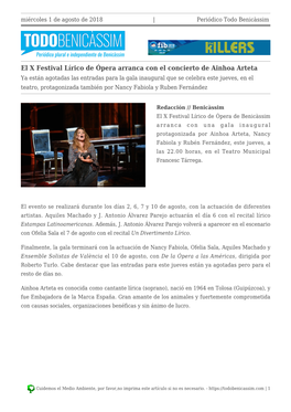 El X Festival Lírico De Ópera Arranca Con El Concierto De Ainhoa Arteta