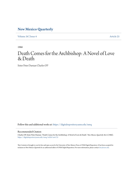Death Comes for the Archbishop: a Novel of Love & Death