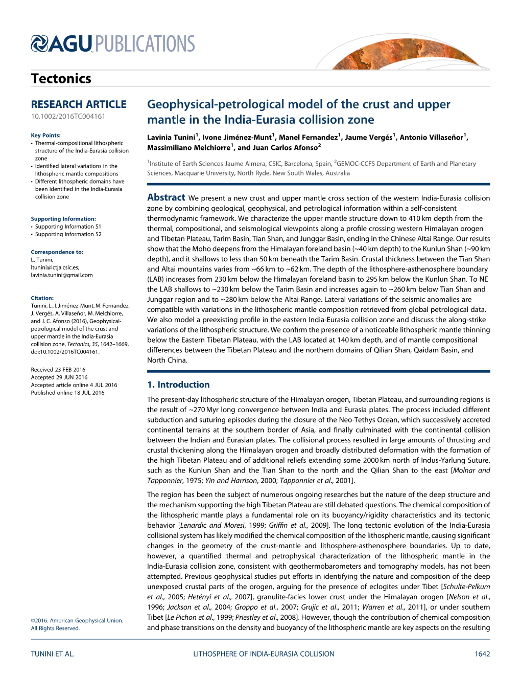 Geophysical-Petrological Model of the Crust and Upper Mantle in the India