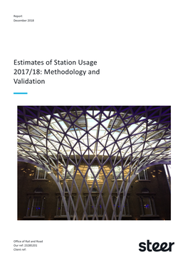 Estimates of Station Usage 2017/18: Methodology and Validation