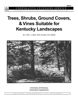Trees, Shrubs, Ground Covers, & Vines Suitable