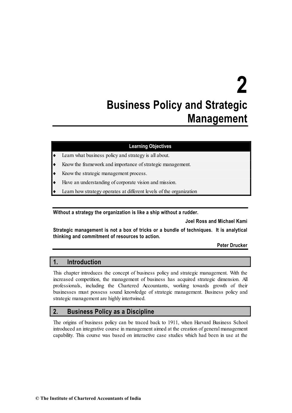 Business Policy and Strategic Management