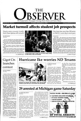 Market Tunnoil Affects Student Job Prospects 29 Arrested at Michigan