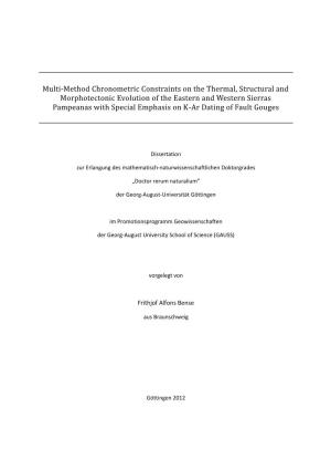 Multi-Method Chronometric Constraints on the Thermal