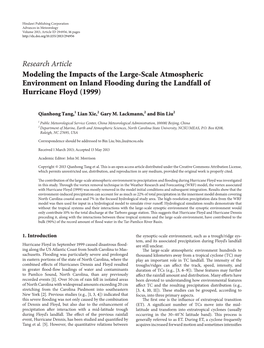 Modeling the Impacts of the Large-Scale Atmospheric Environment on Inland Flooding During the Landfall of Hurricane Floyd (1999)