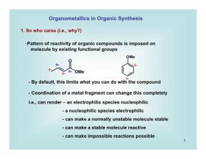 Organometallics in Organic Synthesis