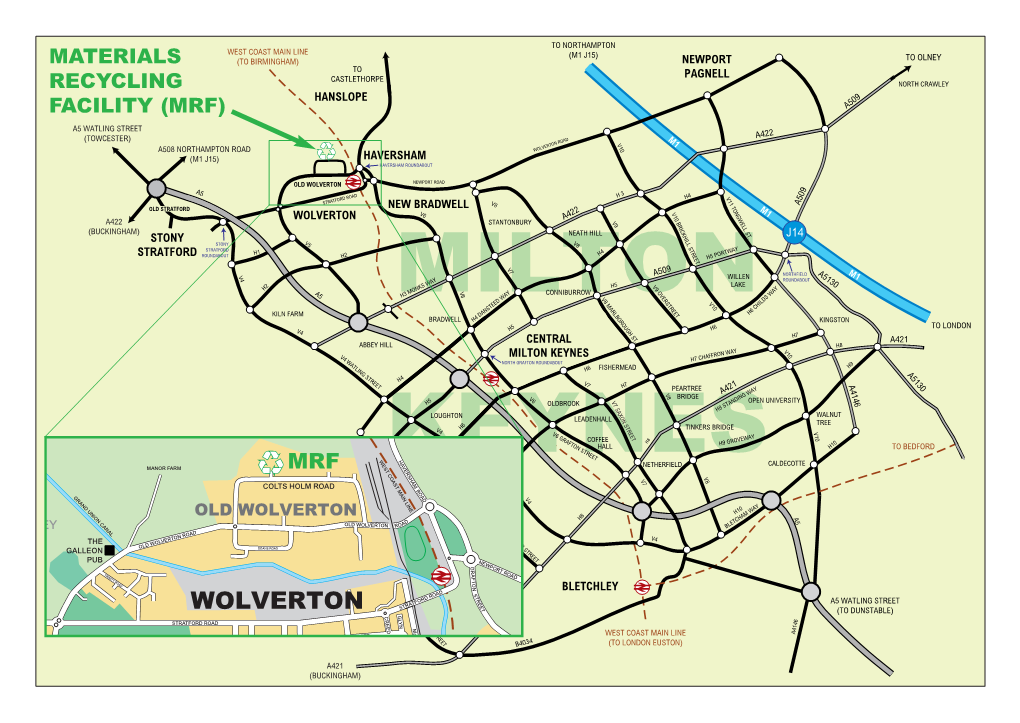 Wolverton Road (M1 J15) Haversham Haversham Roundabout