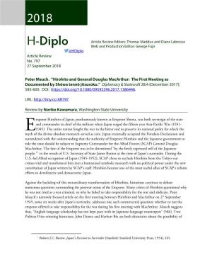 H-Diplo Article Review 20 18
