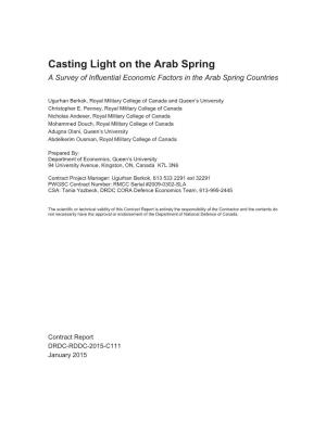 Casting Light on the Arab Spring a Survey of Influential Economic Factors in the Arab Spring Countries