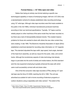 Format History -- 1/2" EIAJ Open Reel Video