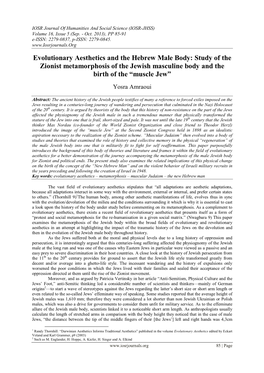 Study of the Zionist Metamorphosis of the Jewish Masculine Body and the Birth of the “Muscle Jew”