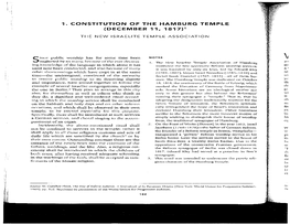 1. Constitution of the Hamburg Temple (December 1 1, 18171