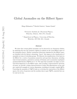 Global Anomalies on the Hilbert Space