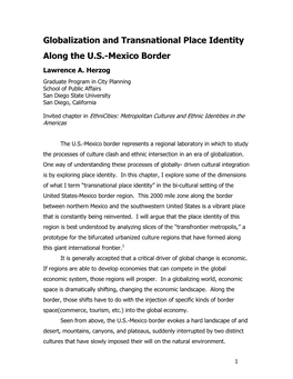 Globalization and Transnational Place Identity Along the U.S.-Mexico Border Lawrence A