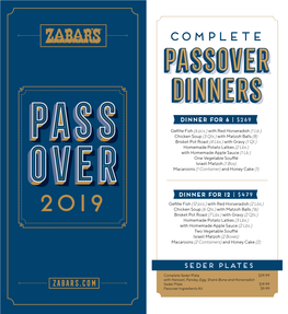 Complete Passover Dinners