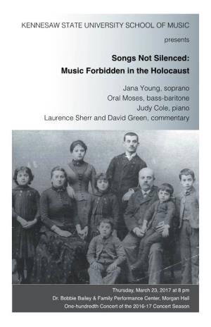 Songs Not Silenced: Music Forbidden in the Holocaust