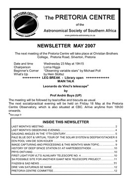 May 2007 Newsletter Page 1
