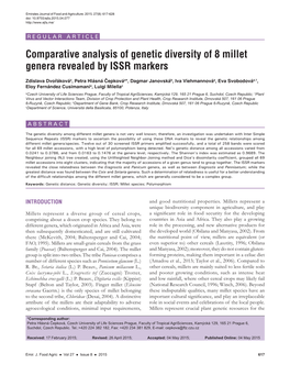 Comparative Analysis of Genetic Diversity of 8 Millet Genera Revealed by ISSR Markers