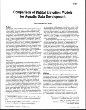 Comparison of Digital Elevation Models for Aquatic Data Development