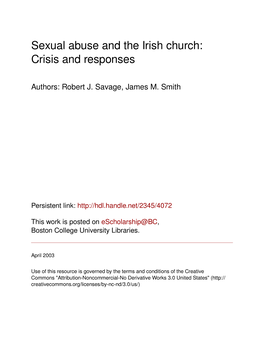 Sexual Abuse and the Irish Church: Crisis and Responses