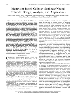 Memristor-Based Cellular Nonlinear/Neural Network