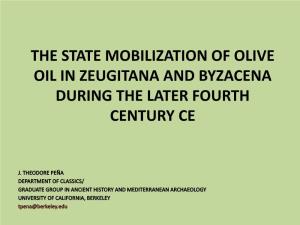 The State Mobilization of Olive Oil in Zeugitana and Byzacena During the Later Fourth Century Ce