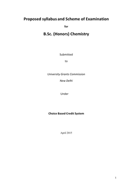 B.Sc. (Honors) Chemistry