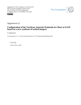Supplement of Configuration of the Northern Antarctic Peninsula Ice