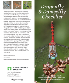 Dragonfly and Damselfly Checklist