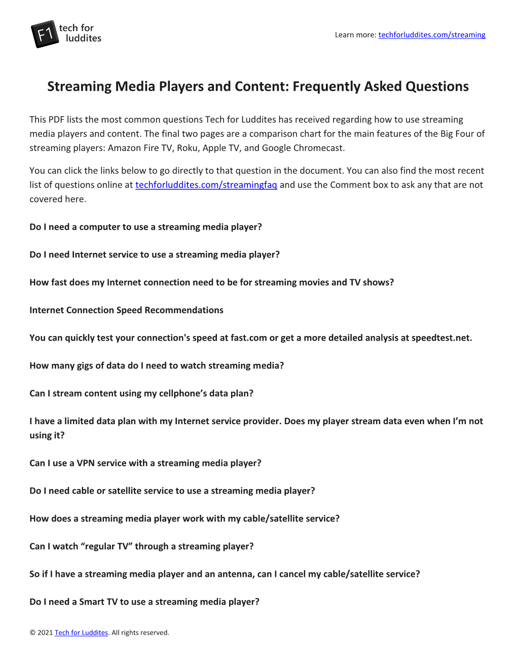 Streaming Media Players and Content: Frequently Asked Questions