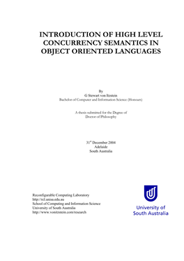 Introduction of High Level Concurrency Semantics in Object Oriented Languages