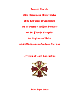 Red Cross of Constantine Information Leaflet