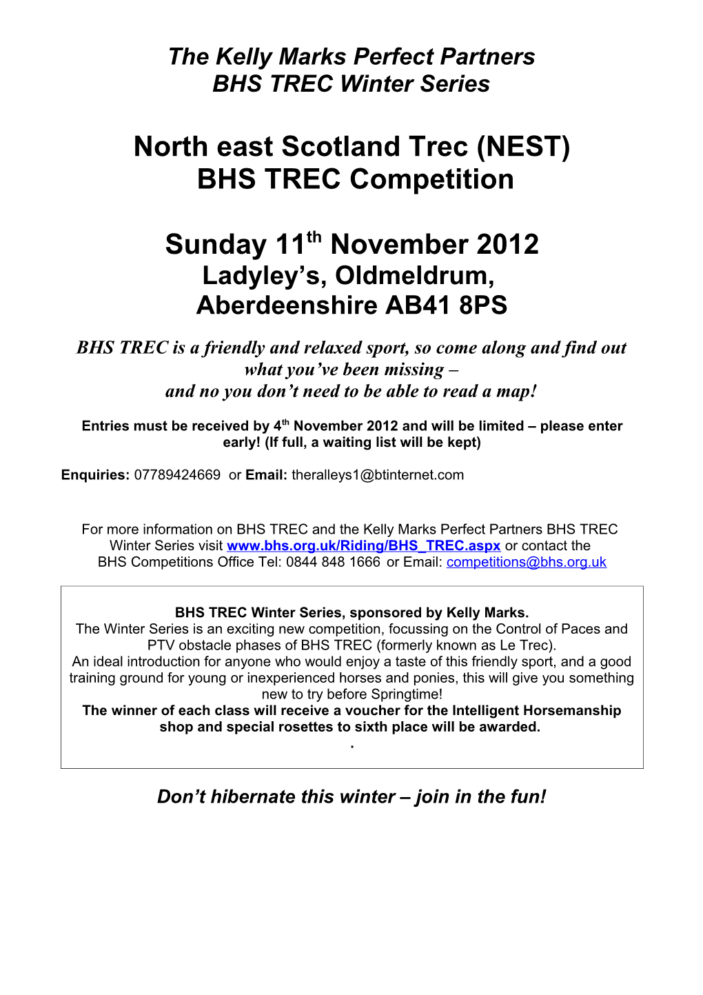 BHS TREC Winter Series