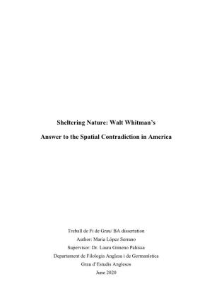 Walt Whitman's Answer to the Spatial Contradiction in America