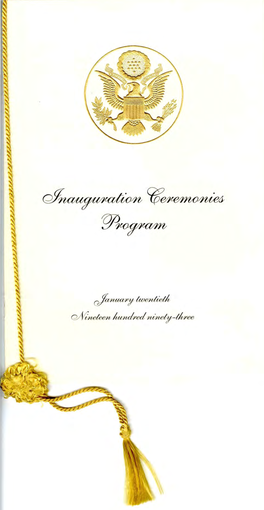 Inauguration Ceremonies Program